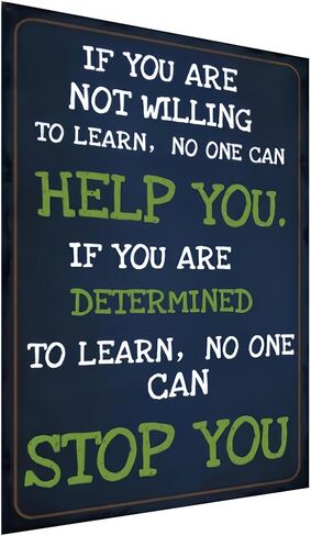 علامة معدنية تحفيزية، اقتباس فني جداري كلاسيكي ملهم للمكتب والمنزل والفصول الدراسية - ملصق ديكور إيجابي مقاس 8 × 12 بوصة in Kuwait