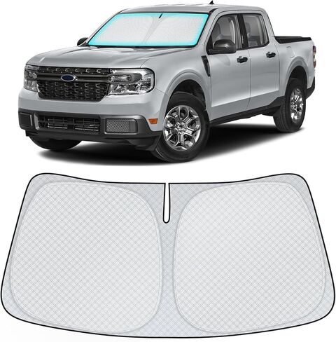 INSAUTO Windshield Sun Shade for 2022 2023 2024 2025 Ford Maverick Accessories, [Upgraded 7-Layer Protection], Foldable Front Windshield Sunshade, Block Out UV Rays & Heat, Keep Car Cool in Kuwait