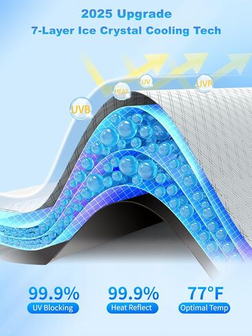 INSAUTO Windshield Sun Shade for 2022 2023 2024 2025 Ford Maverick Accessories, [Upgraded 7-Layer Protection], Foldable Front Windshield Sunshade, Block Out UV Rays & Heat, Keep Car Cool in Kuwait