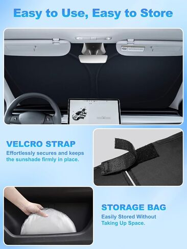 INSAUTO Windshield Sun Shade for 2022 2023 2024 2025 Ford Maverick Accessories, [Upgraded 7-Layer Protection], Foldable Front Windshield Sunshade, Block Out UV Rays & Heat, Keep Car Cool in Kuwait