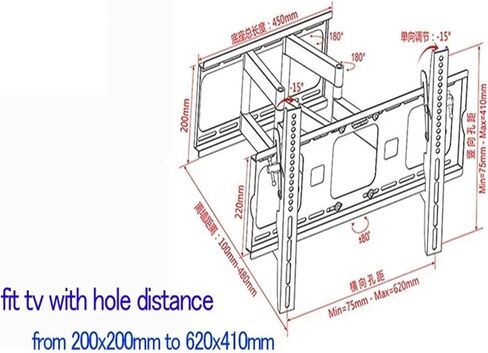 DL-D-114MH 60 بوصة 55 بوصة 46 بوصة 80 كجم LCD بلازما قابلة للطي حامل تلفاز كامل الحركة LCD جدار جبل LED قوس قابل للسحب الدورية in Kuwait