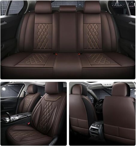 Leather Car Seat Covers for Chevy Impala 2000-2020 Waterproof,Breathable and Non-Slip Napa Leather Car Interior Seat Covers,Comfortable and Durable,Easy to Install(5PCS Comfort,Coffee) in Saudi Arabia