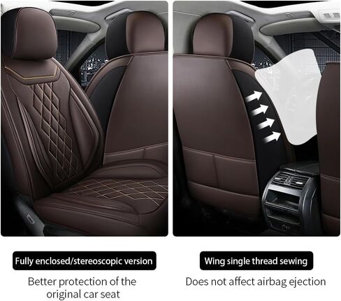 Leather Car Seat Covers for Chevy Impala 2000-2020 Waterproof,Breathable and Non-Slip Napa Leather Car Interior Seat Covers,Comfortable and Durable,Easy to Install(5PCS Comfort,Coffee) in Saudi Arabia