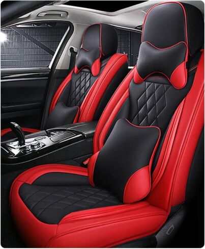 Leather Car Seat Covers for Chevy Impala 2000-2020 Waterproof,Breathable and Non-Slip Napa Leather Car Interior Seat Covers,Comfortable and Durable,Easy to Install(5PCS Comfort,Coffee) in Saudi Arabia