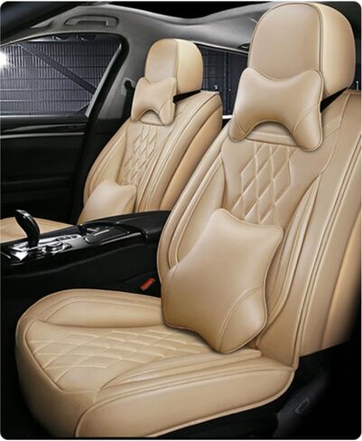 Leather Car Seat Covers for Chevy Impala 2000-2020 Waterproof,Breathable and Non-Slip Napa Leather Car Interior Seat Covers,Comfortable and Durable,Easy to Install(5PCS Comfort,Coffee) in Saudi Arabia
