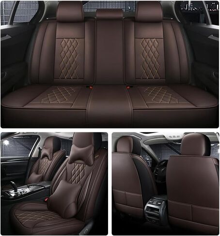 Leather Car Seat Covers for Chevy Blazer 2019-2023 Waterproof,Breathable and Non-Slip Napa Leather Car Interior Seat Covers,Comfortable and Durable,Easy to Install(5PCS,Luxury,Coffee) in Saudi Arabia