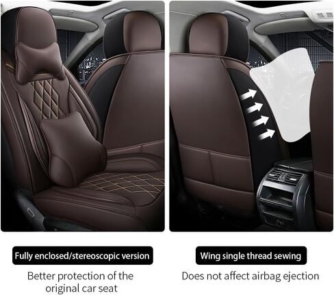 Leather Car Seat Covers for Chevy Blazer 2019-2023 Waterproof,Breathable and Non-Slip Napa Leather Car Interior Seat Covers,Comfortable and Durable,Easy to Install(5PCS,Luxury,Coffee) in Saudi Arabia