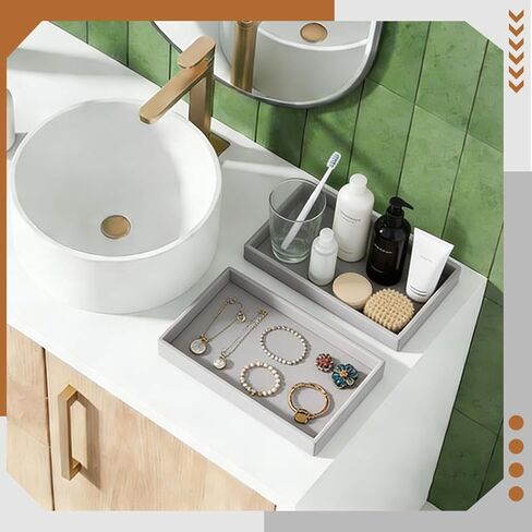 20Pcs Small Velvet Jewelry Tray, 8.3x4.9x0.9Inch Jewelry Storage Display Trays Desktop Decorative Tray for Earring Ring Necklace Bracelet, Grey (1 Grid) in Kuwait