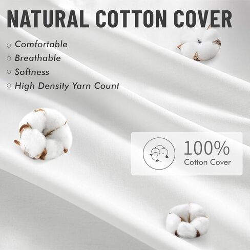 MIULEE 18x18 Pillow Inserts,Set of 2 100% Virgin Microfiber with Cotton Cover Throw Pillows for Couch Sofa and Bed in Kuwait