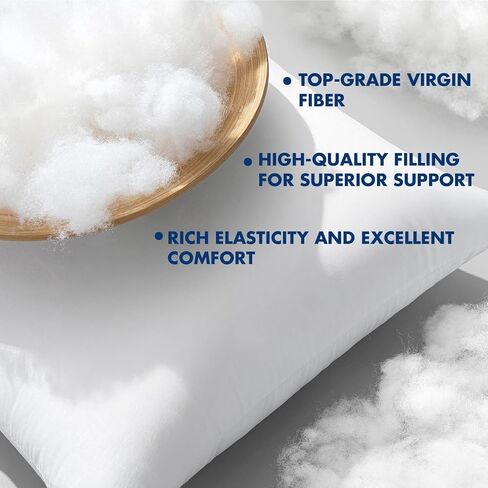 MIULEE 18x18 Pillow Inserts,Set of 2 100% Virgin Microfiber with Cotton Cover Throw Pillows for Couch Sofa and Bed in Kuwait