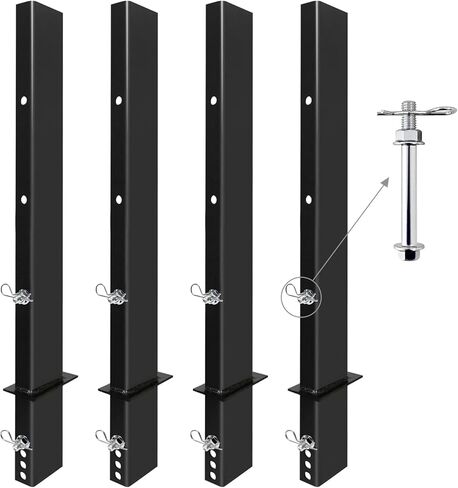 4 Pack 54 inch C Channel Pipe Stake for Flatbed Trailer Hauler Adjustable Bolt-On Anti-Loss Black, 54 inch Flatbed Trailer Stake Pocket D Ring, 4.5ft Trailer Stake Side Rail in Saudi Arabia
