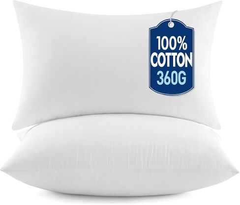 MIULEE 18x18 Pillow Inserts,Set of 2 100% Virgin Microfiber with Cotton Cover Throw Pillows for Couch Sofa and Bed in Kuwait