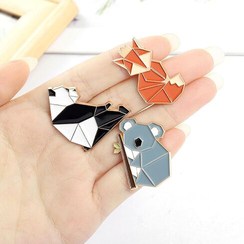 5 قطعة دبابيس بروش الحيوان لطيف السائبة الثعلب الأرنب بروش دبوس الباندا التلبيب دبوس اوريغامي الحيوان دبوس للنساء الحيوانات عاشق هدايا عيد الميلاد مجوهرات in Kuwait