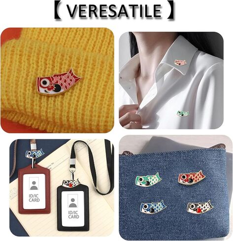 4Pcs Japanese Koi Fish Brooch, Cute Cartoon Red Black Koi Enamel Pin, Alloy Metal Animal Badge for Clothes Backpacks, Aesthetic Lapel Pin Gift for Women Pin Collectors in Kuwait