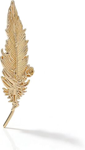 Gold Silver Rose Flower Feather Brooches Pins for Women Men Trendy Feather Leaf Lapel Pin Suit Tie Dress Hat Bag Brooch Pin Wedding Party Formal Attire Jewelry Accessories in Saudi Arabia