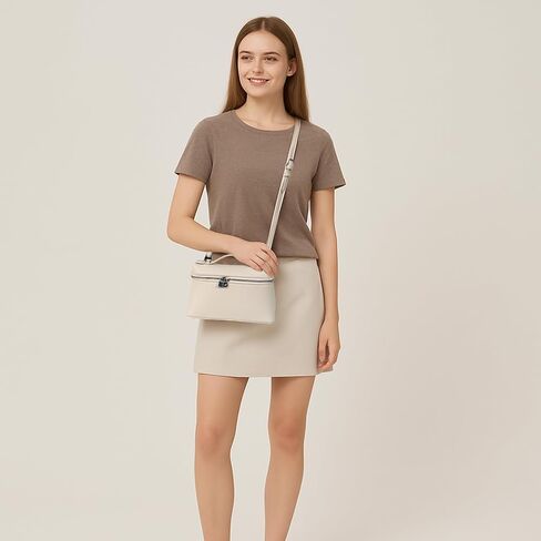 Eiyye Mini Purse Crossbody Bag for Women Genuine Leather Small Handbag with Top Handle Cream Purse for Daily Travel and Evening Outfits in Kuwait