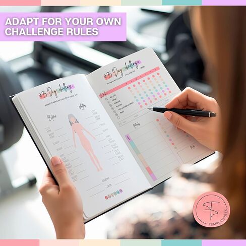 75 Day Challenge Tracker Notebook A5 | Colourful 75 Day Fitness & Habit Journal with Measurement Pages, Weekly Goal & Habit Tracker, Meal Planner, Bonus Pull-Out Poster, 120gsm Paper in Saudi Arabia