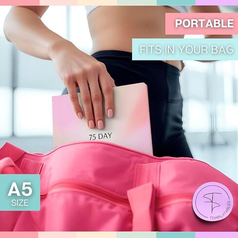 75 Day Challenge Tracker Notebook A5 | Colourful 75 Day Fitness & Habit Journal with Measurement Pages, Weekly Goal & Habit Tracker, Meal Planner, Bonus Pull-Out Poster, 120gsm Paper in Saudi Arabia
