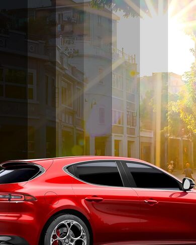 تظليل نافذة السيارة 20 بوصة × 20 قدم مع 20% VLT، طبقة تظليل نافذة سيراميك نانو للسيارة، حماية من الأشعة فوق البنفسجية والأشعة تحت الحمراء، عزل حراري مضاد للانفجار، مقاوم للخدش in Kuwait