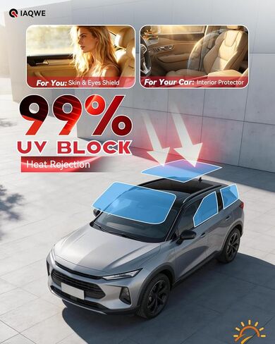 تظليل نافذة السيارة 20 بوصة × 20 قدم مع 20% VLT، طبقة تظليل نافذة سيراميك نانو للسيارة، حماية من الأشعة فوق البنفسجية والأشعة تحت الحمراء، عزل حراري مضاد للانفجار، مقاوم للخدش in Kuwait