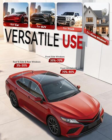 تظليل نافذة السيارة 20 بوصة × 20 قدم مع 20% VLT، طبقة تظليل نافذة سيراميك نانو للسيارة، حماية من الأشعة فوق البنفسجية والأشعة تحت الحمراء، عزل حراري مضاد للانفجار، مقاوم للخدش in Kuwait