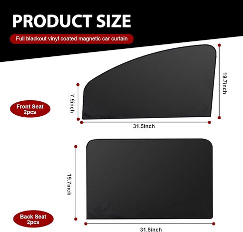 Car Window Glass Sunshade, Foldable Nano Black Rubber Cloth Cooling Heat Insulation Full Shade Sunshade, Non-destructive Adsorption Mounting Accessories, Summer Essentials (Black) in Kuwait