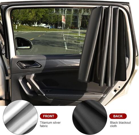 Car Window Glass Sunshade, Foldable Nano Black Rubber Cloth Cooling Heat Insulation Full Shade Sunshade, Non-destructive Adsorption Mounting Accessories, Summer Essentials (Black) in Kuwait