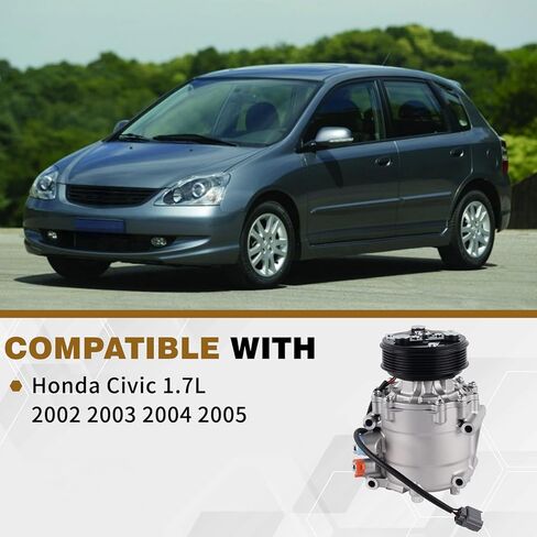 CO 4914AC Air Conditioner AC Compressor Compatible with Honda Civic 1.7L 2002 2003 2004 2005 Replace 0610061 6511266 2004914AM in Kuwait