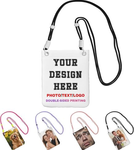 Custom Cell Phone Purses Carry,Personalized Wallet Purses with Photo Text Logo,Adjustable Strap Bags for Men Women in Saudi Arabia
