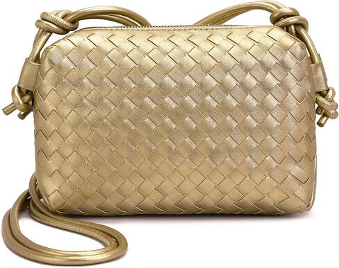 حقيبة كروس منسوجة للنساء: محفظة جلدية نباتية مصنوعة يدويًا - بسيطة فاخرة وهادئة للعمل والسفر يوميًا in Kuwait