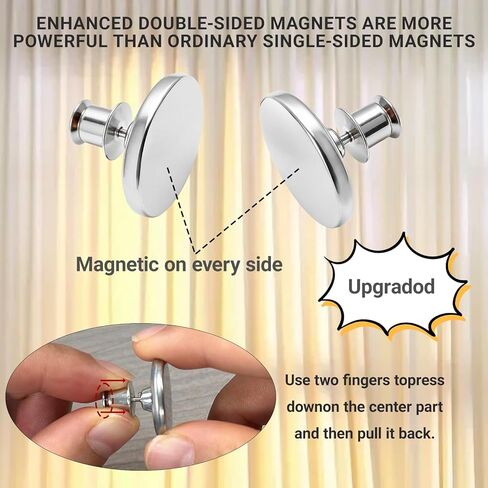 10Pairs Curtain Magnets - Curtain Magnets Closure - Magnetic Curtain Clips for Indoor Outdoor Curtains Prevent Light Leaking - Keep Curtain Closed, Light-Blocking,Versatile for Home, Office, Travel in Kuwait