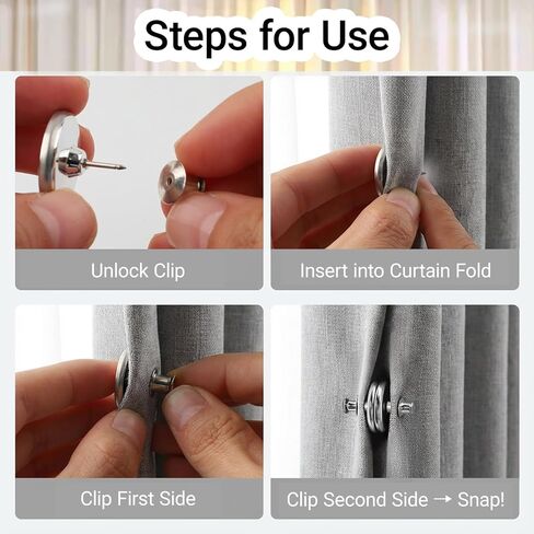 10Pairs Curtain Magnets - Curtain Magnets Closure - Magnetic Curtain Clips for Indoor Outdoor Curtains Prevent Light Leaking - Keep Curtain Closed, Light-Blocking,Versatile for Home, Office, Travel in Kuwait