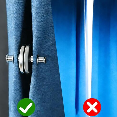 10Pairs Curtain Magnets - Curtain Magnets Closure - Magnetic Curtain Clips for Indoor Outdoor Curtains Prevent Light Leaking - Keep Curtain Closed, Light-Blocking,Versatile for Home, Office, Travel in Kuwait