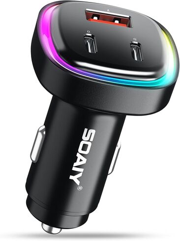 شاحن سيارة USB C، [صغير، ملائم، معدني] محول شاحن سيارة مع منفذ شحن سريع 30 وات PD + 30 وات QC3.0 لهاتف iPhone 14/13/12/11 Pro Max Mini X Samsung Galaxy S23/22/21 iPad Pro Pixel والمزيد in Saudi Arabia