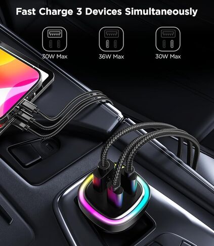 شاحن سيارة USB C، [صغير، ملائم، معدني] محول شاحن سيارة مع منفذ شحن سريع 30 وات PD + 30 وات QC3.0 لهاتف iPhone 14/13/12/11 Pro Max Mini X Samsung Galaxy S23/22/21 iPad Pro Pixel والمزيد in Saudi Arabia