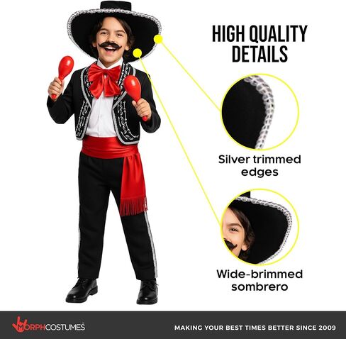 Morph Mariachi Costume For Boys, Mariachi Costume Kids, Boys Day Of The Dead Costumes, World Book Day Costumes For Kids in Saudi Arabia