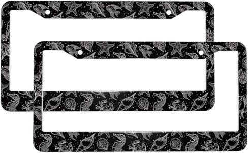 License Plate Frame 2 Pack, Universal Aluminum License Plate Holder Car Accessories with Screws for Women Men - Beach Summer in Saudi Arabia