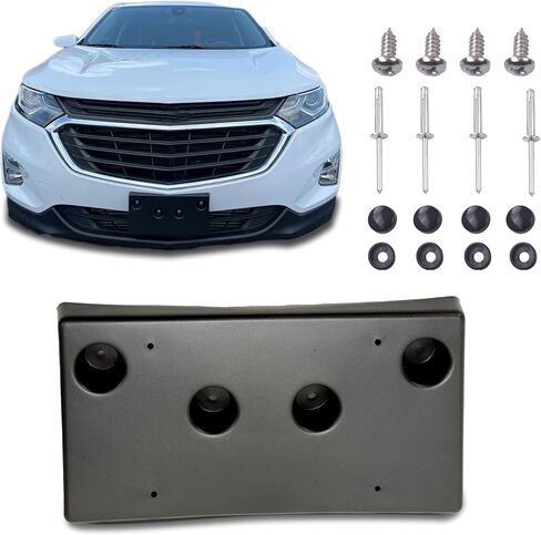 Front Bumper License Plate Brackets Mounting Holder Frame for 2018 2019 2020 2021 Chevrolet Equinox,Replacement for GM1068190 23320630 (May not Fully fit Your Model. See Pic 2 for Details) in Kuwait