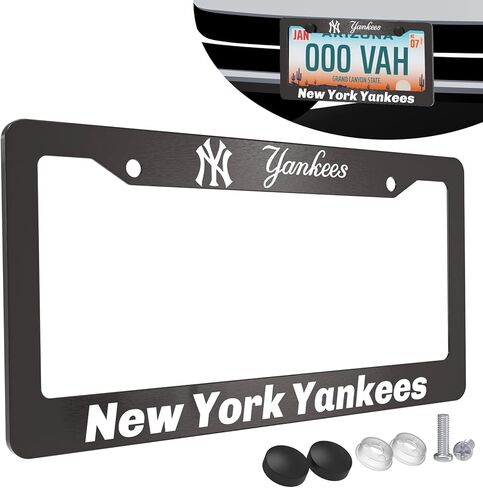 for NY Yankees Car License Plate Frame for NY Yankees Baseball Fans,New York Yankees Car Plate Frame,Universal License Plate Braket Cover for Front/Rear,Car Tag Holder Cover with Screws in Saudi Arabia