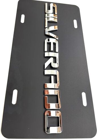 Compatible with Chevy Silverado Mirror Black Stainless Steel License Plate in Saudi Arabia