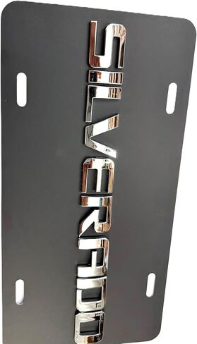 Compatible with Chevy Silverado Mirror Black Stainless Steel License Plate in Saudi Arabia