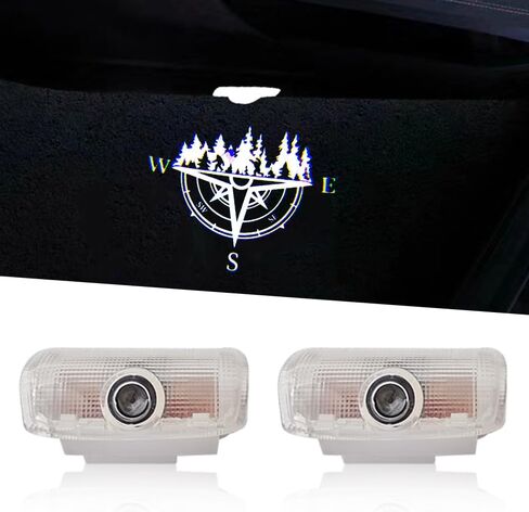 2PCS LED Car Door Logo Lights Compatible with Armada 2017-2022 Courtesy Projector Laser Welcome Light Puddle Lights Ghost Shadow Light Kit Car Accessories in Saudi Arabia