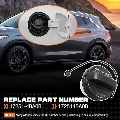 Fuel Cap Fit For Nissan Z GT-R Qashqai Rogue 2009-2025 For Infiniti M56 M37 EX37 M56 FX35 QX70 QX50 Q60 Q50 2011-2020 Fuel Filler Gas Cap Replaces 17251-4BA0B 172514BA0B in Kuwait