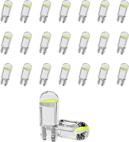 30PCS 194 Car LED Light Bulbs, Super Bright 0.36W 12V T10 6000K Interior Lights, 168 2825 W5W Wedge COB LED Bulbs, Universal for Dashboard, Car Dome Map Door Courtesy License Plate Light (White) in Kuwait