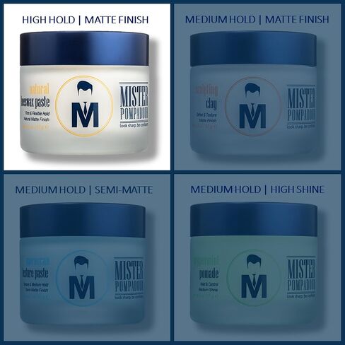 مستر بومبادور معجون شمع العسل الطبيعي | منتج شعر غير لامع للرجال والنساء | تثبيت عالي. in Kuwait