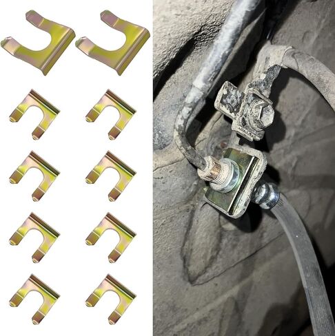 10 قطع من مشابك خط الفرامل، مشابك خرطوم السيارة، مشبك معدني لخط الفرامل على شكل حرف U، مشابك خرطوم بديلة لملحقات السيارة عالمية للسيارات والدراجات النارية والشاحنات وسيارات الدفع الرباعي in Kuwait
