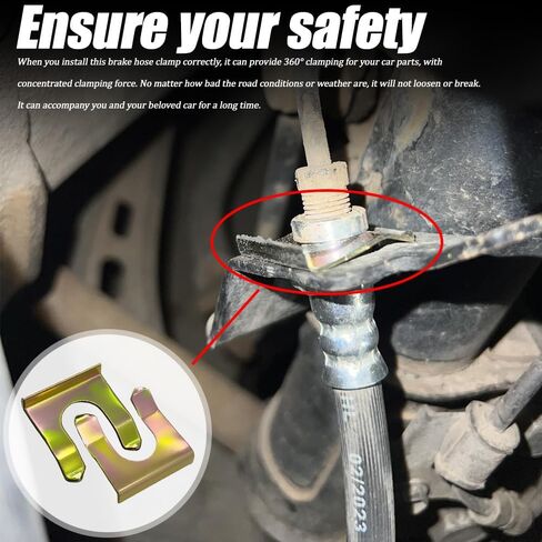 10 قطع من مشابك خط الفرامل، مشابك خرطوم السيارة، مشبك معدني لخط الفرامل على شكل حرف U، مشابك خرطوم بديلة لملحقات السيارة عالمية للسيارات والدراجات النارية والشاحنات وسيارات الدفع الرباعي in Kuwait