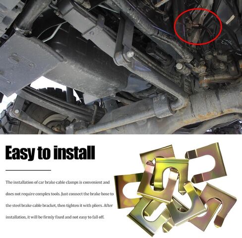 10 قطع من مشابك خط الفرامل، مشابك خرطوم السيارة، مشبك معدني لخط الفرامل على شكل حرف U، مشابك خرطوم بديلة لملحقات السيارة عالمية للسيارات والدراجات النارية والشاحنات وسيارات الدفع الرباعي in Kuwait