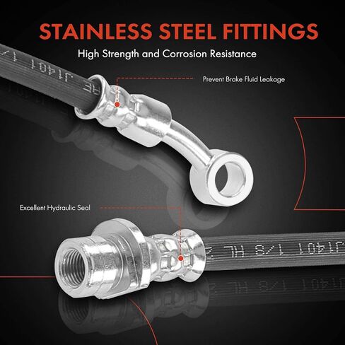 A-Premium Front Driver Brake Hydraulic Hose Compatible with Select Honda Models - Civic 2017 2018 2019 2020 2021 - Replace# 01465TGGA00 in Saudi Arabia