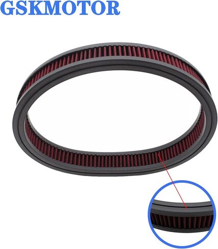 Red 14 "x 2" Air Filter Element Air Cleaner High Flow Replacement Washable and Reusable Round Cotton Fiber Compatible with Buick C-hevrolet GMC Ford Mopar Oldsmobile Pontiac in Saudi Arabia